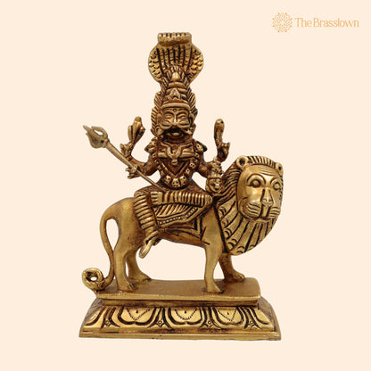 Brass Pratyangira Devi Idol – Handcrafted Narasimhi Simhamukhi Statue for Pooja Room, Temple, Home &amp; Office Décor 7 Inch 1