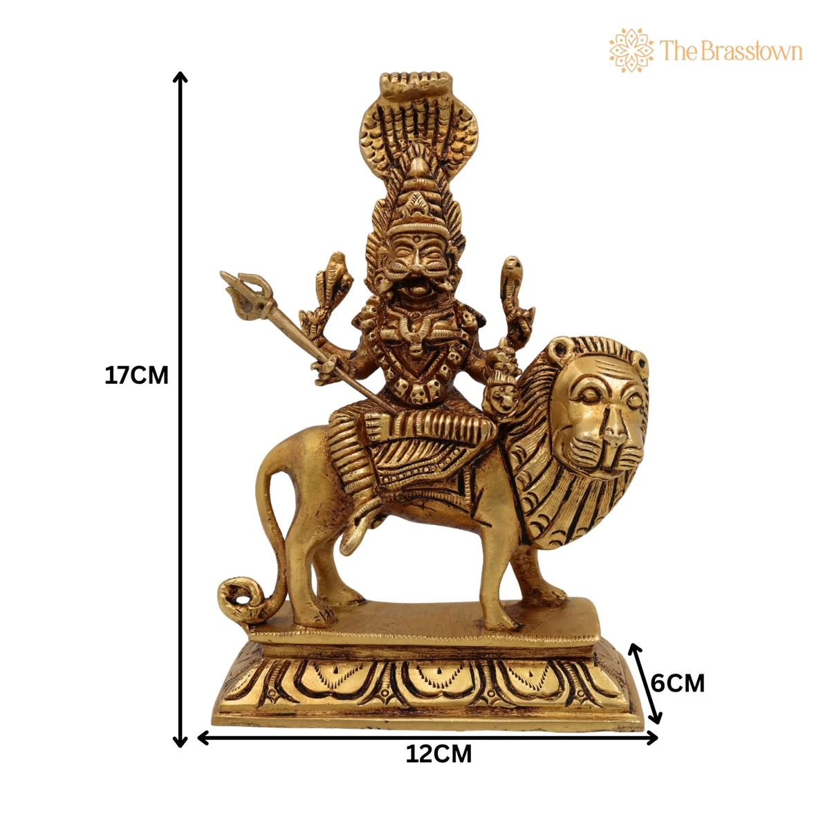 Brass Pratyangira Devi Idol – Handcrafted Narasimhi Simhamukhi Statue for Pooja Room, Temple, Home &amp; Office Décor 7 Inch 5