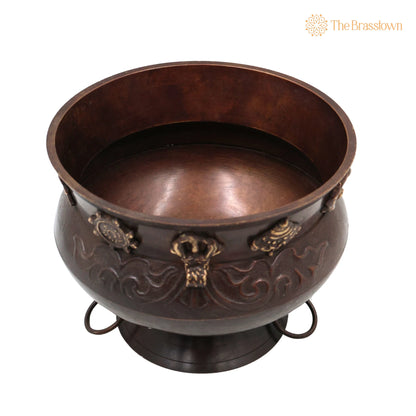 Brass Décor Bowl Bowls Pittal Ka Katora With Stand – Handcrafted Traditional Vessel for Home Décor, Puja &amp; Gifting 5 Inch 3