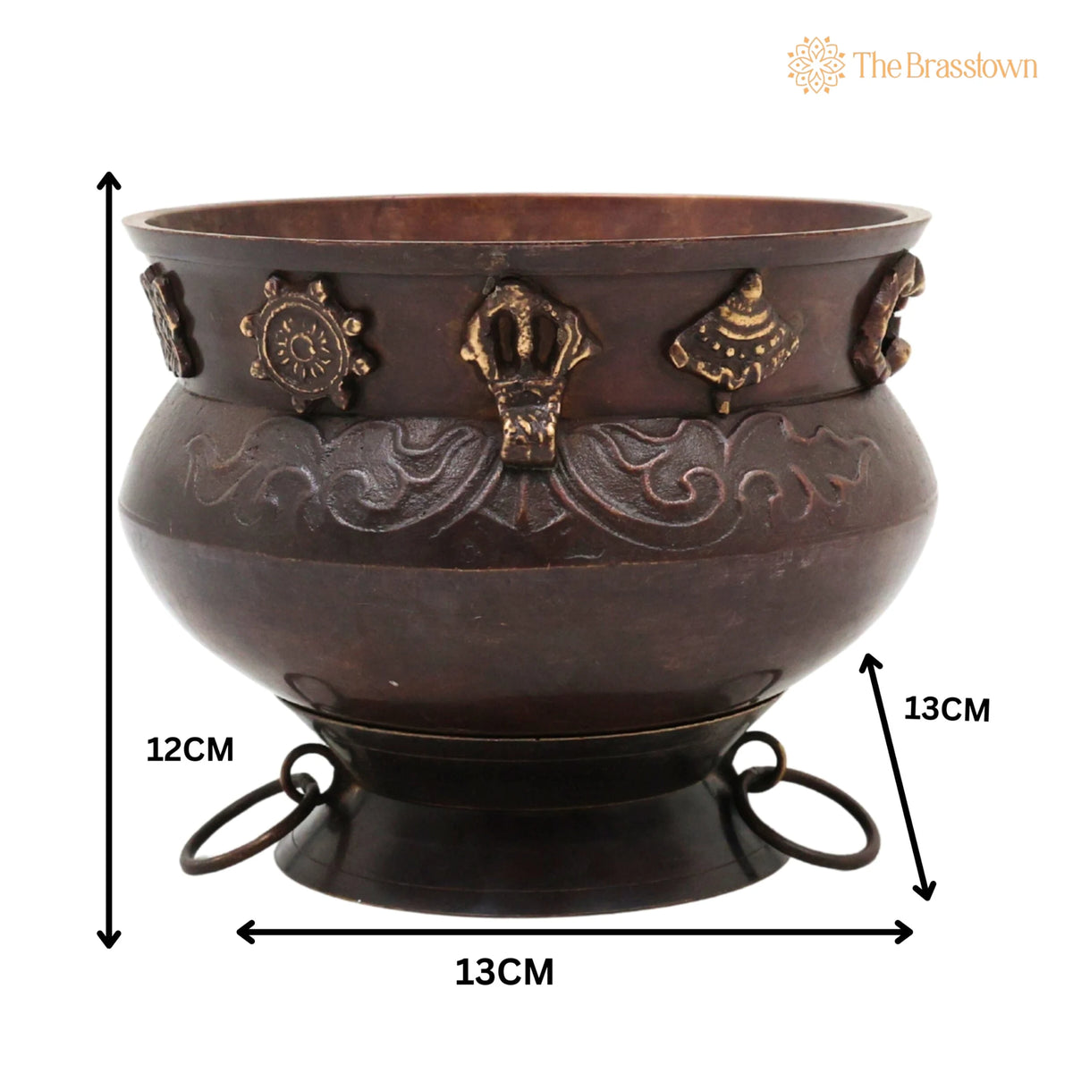 Brass Décor Bowl Bowls Pittal Ka Katora With Stand – Handcrafted Traditional Vessel for Home Décor, Puja &amp; Gifting 5 Inch 5