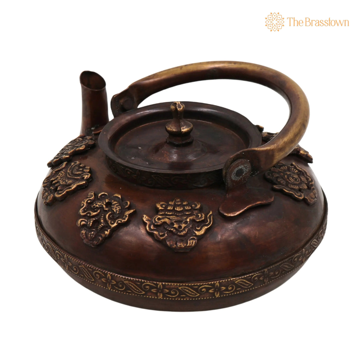 Brass Kettle Surai Idol – Handcrafted Peetal Pital Pittal Tea Coffee Pot, Traditional Water Jug Samovar Urn Carafe 3 Inch 3
