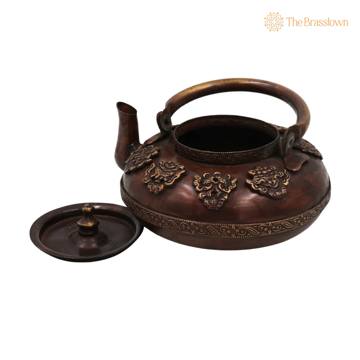 Brass Kettle Surai Idol – Handcrafted Peetal Pital Pittal Tea Coffee Pot, Traditional Water Jug Samovar Urn Carafe 3 Inch 4