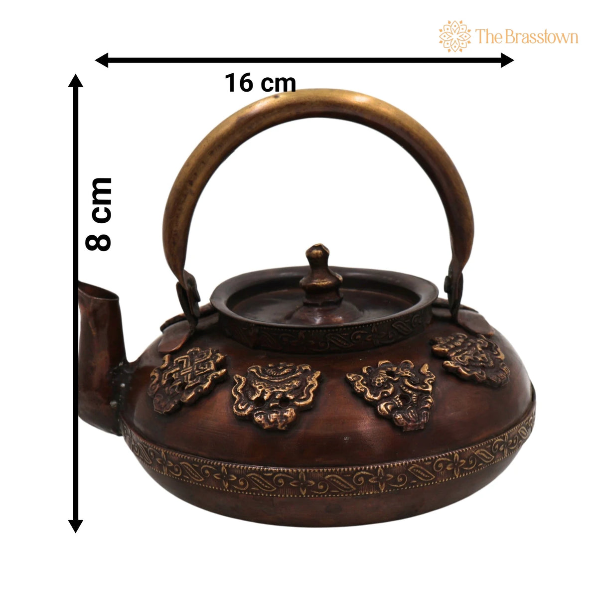 Brass Kettle Surai Idol – Handcrafted Peetal Pital Pittal Tea Coffee Pot, Traditional Water Jug Samovar Urn Carafe 3 Inch 5