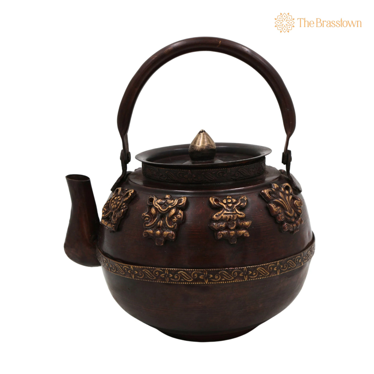 Brass Handmade Kettle Idol – Surai, Tea &amp; Coffee Container, Traditional Indian Brass Pooja Murti, Decorative Brass Sculpture 5 Inch 2