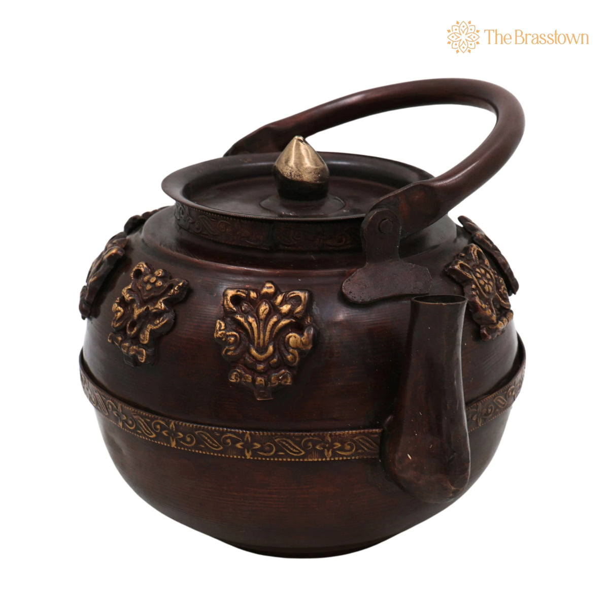 Brass Handmade Kettle Idol – Surai, Tea &amp; Coffee Container, Traditional Indian Brass Pooja Murti, Decorative Brass Sculpture 5 Inch 6