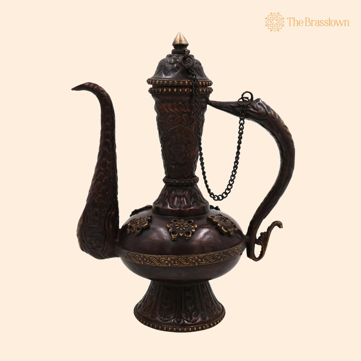 Brass Handcrafted Surahi Idol for Puja – Home Décor, Temple, Gifts, Traditional Peetal/Pittal Surai 9.5 Inch 1