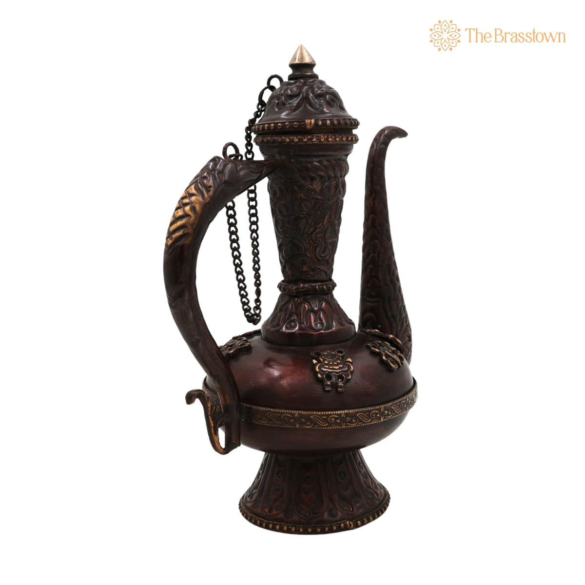 Brass Handcrafted Surahi Idol for Puja – Home Décor, Temple, Gifts, Traditional Peetal/Pittal Surai 9.5 Inch 3