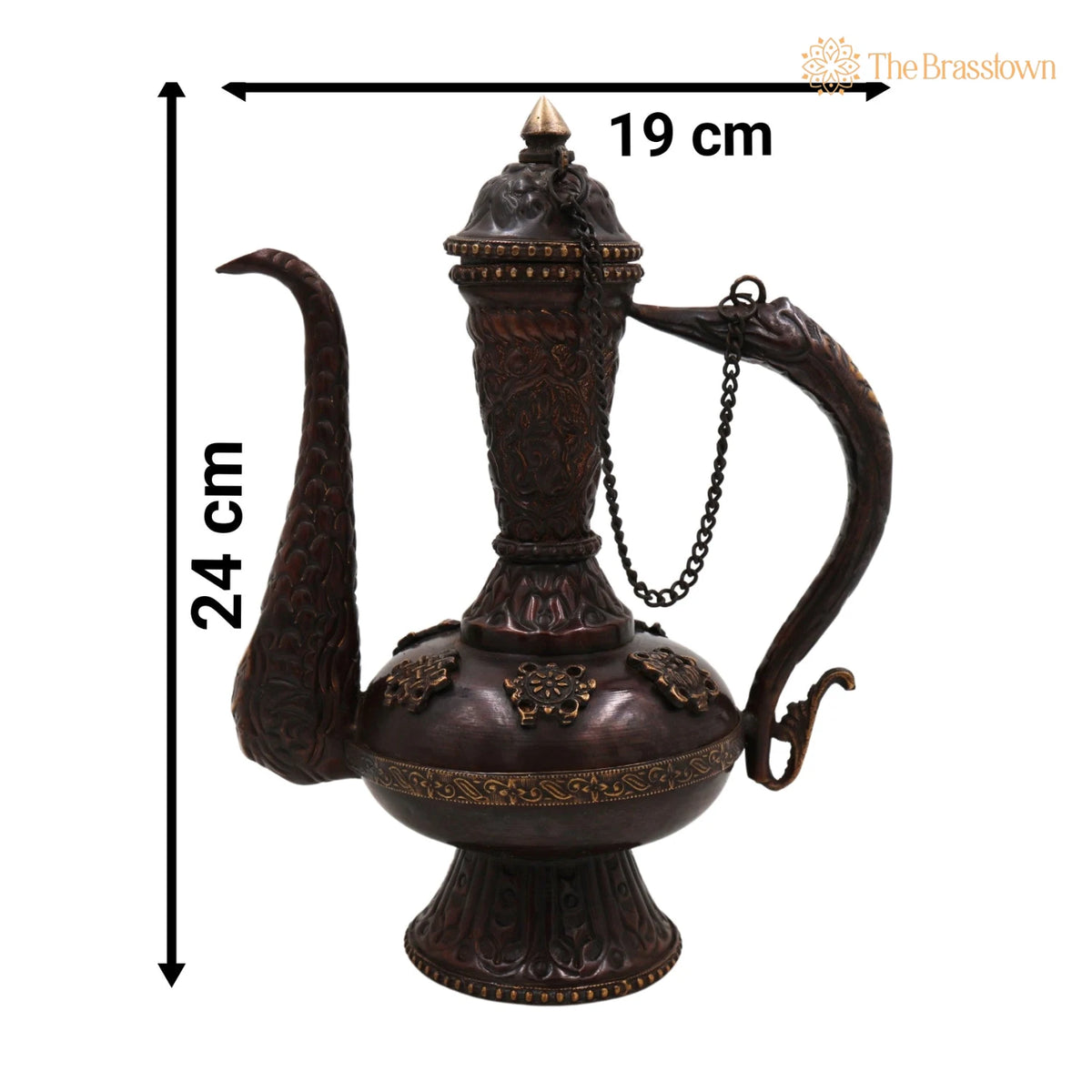 Brass Handcrafted Surahi Idol for Puja – Home Décor, Temple, Gifts, Traditional Peetal/Pittal Surai 9.5 Inch 5
