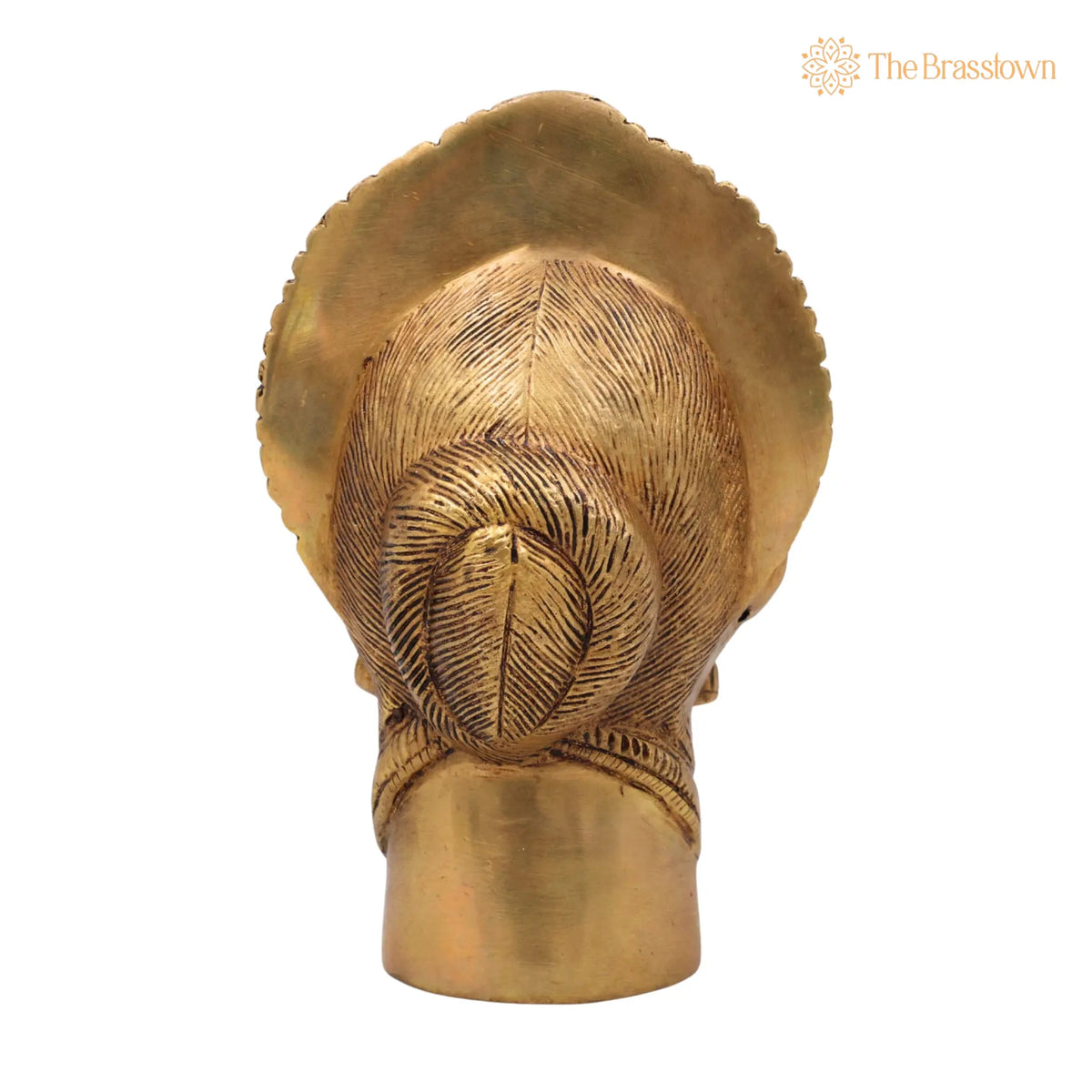 Handmade Mahalakshmi Brass Face Idol – Shri Lakshmi Devi Head Sculpture for Pooja Room, Temple &amp; Home Décor, Gajalakshmi 7.5 Inch 4