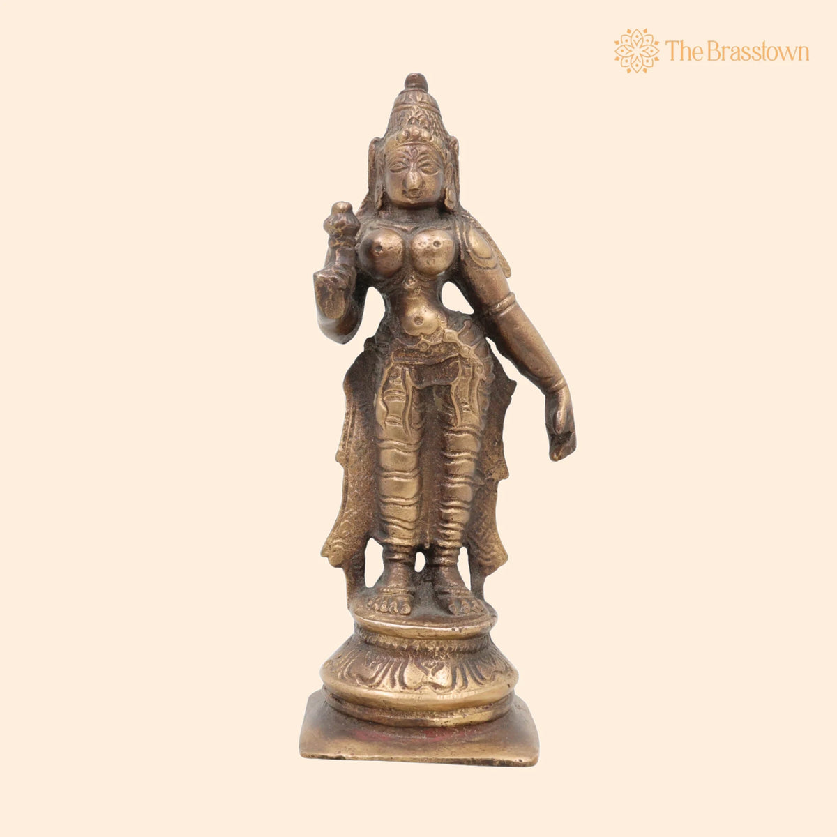 Handcrafted Brass Parvati Idol – Gauri Uma Shakti Devi Moorti for Pooja Room, Home Temple &amp; Spiritual Décor 6 Inch 1