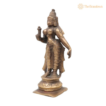 Handcrafted Brass Parvati Idol – Gauri Uma Shakti Devi Moorti for Pooja Room, Home Temple &amp; Spiritual Décor 6 Inch 3