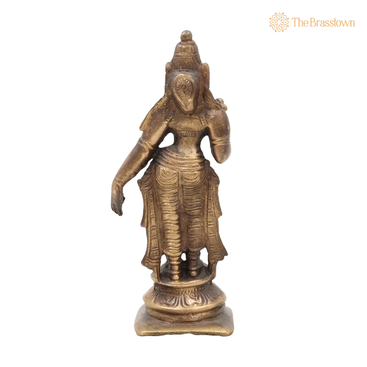 Handcrafted Brass Parvati Idol – Gauri Uma Shakti Devi Moorti for Pooja Room, Home Temple &amp; Spiritual Décor 6 Inch 4