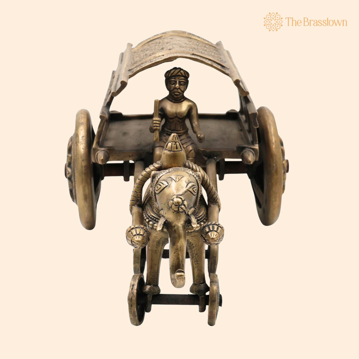 Brass Big Bullock Cart Solid Showpiece – Handcrafted Traditional Showpiece for Home Décor &amp; Gifting 7.5 Inch 1