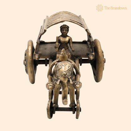 Brass Big Bullock Cart Solid Showpiece – Handcrafted Traditional Showpiece for Home Décor &amp; Gifting 7.5 Inch 1