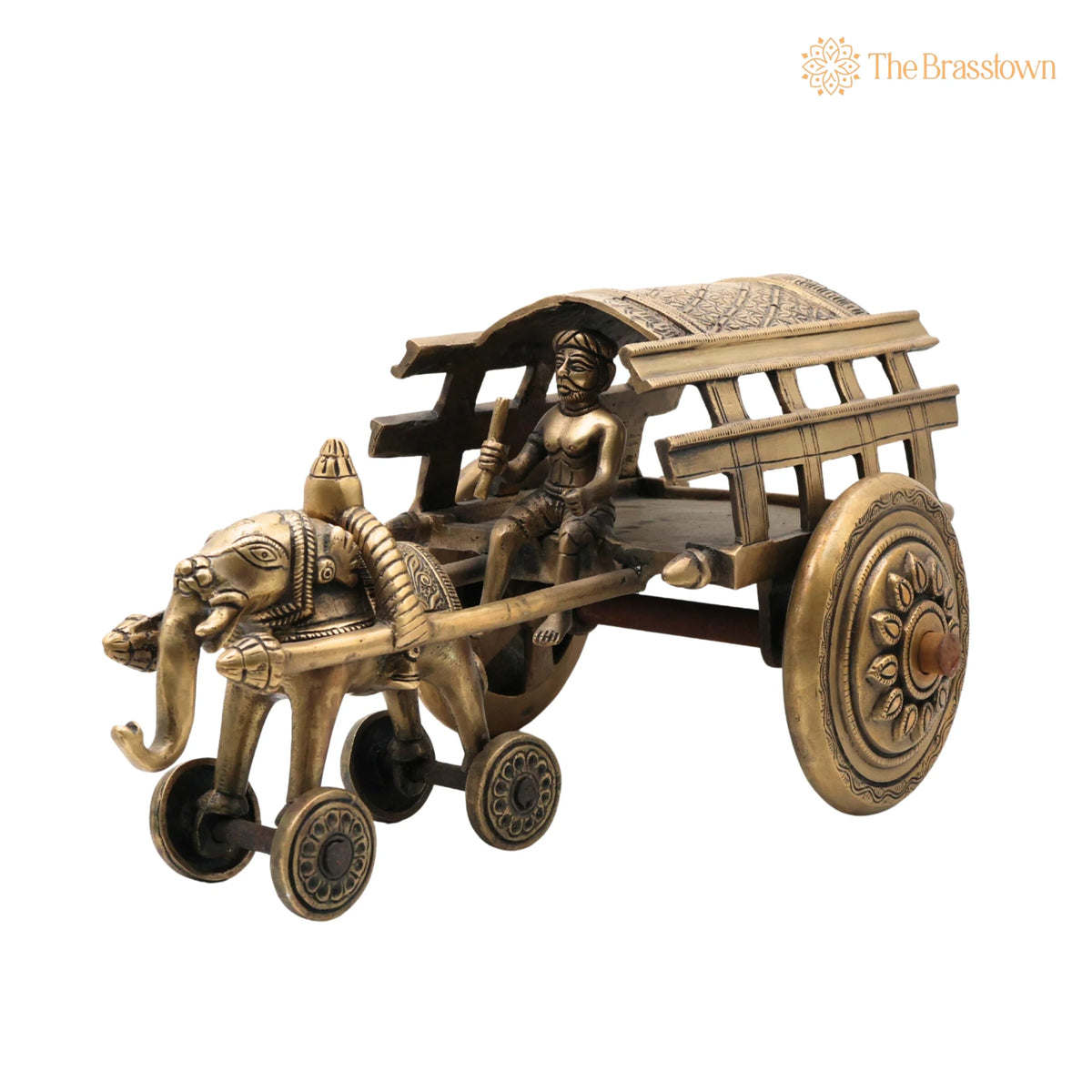 Brass Big Bullock Cart Solid Showpiece – Handcrafted Traditional Showpiece for Home Décor &amp; Gifting 7.5 Inch 3