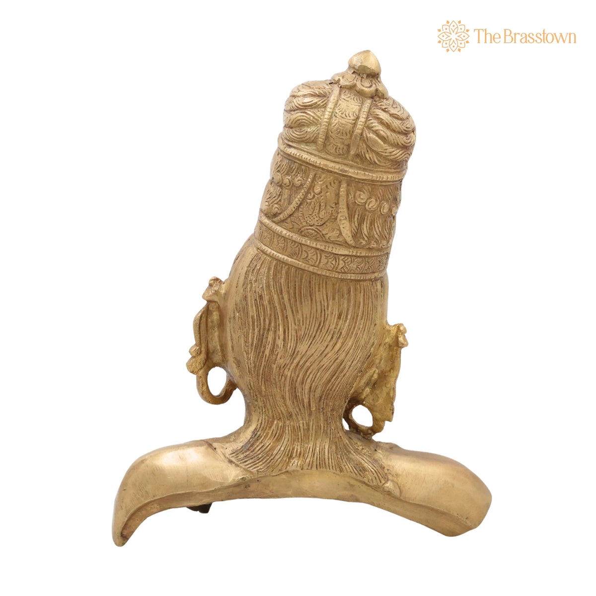 Brass Parvati Head Idol – Shakti Gauri Uma Devi Face Murti, Handcrafted Pittal Moorthi for Home Temple, Puja, Décor &amp; Gifts 12 Inch 4