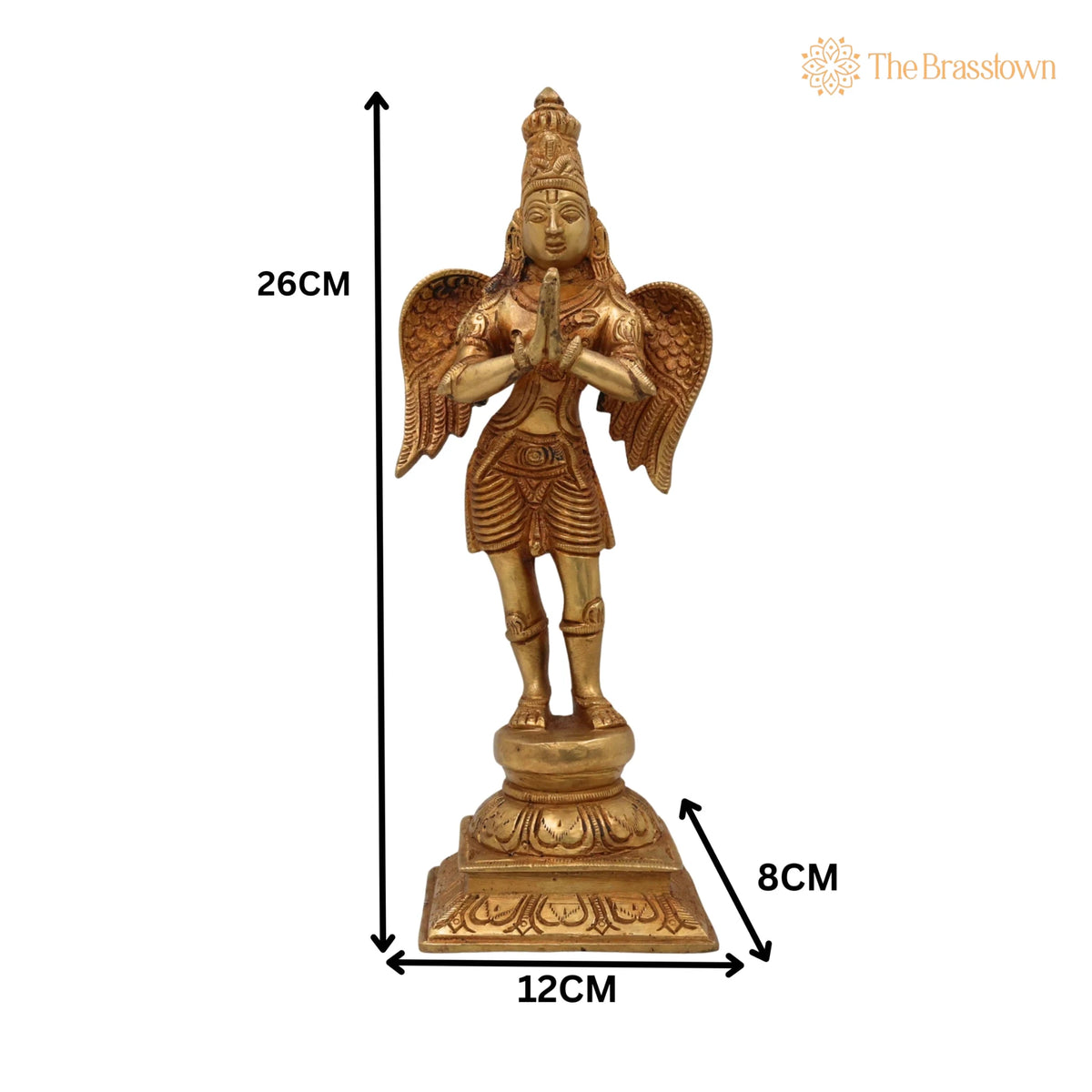 Brass Lord Garuda Statue – Handcrafted Garuda Dev Murti, Divine Garud Idol, Brass Garuda Sculpture, Spiritual Garuda Figurine, Pooja Décor 5