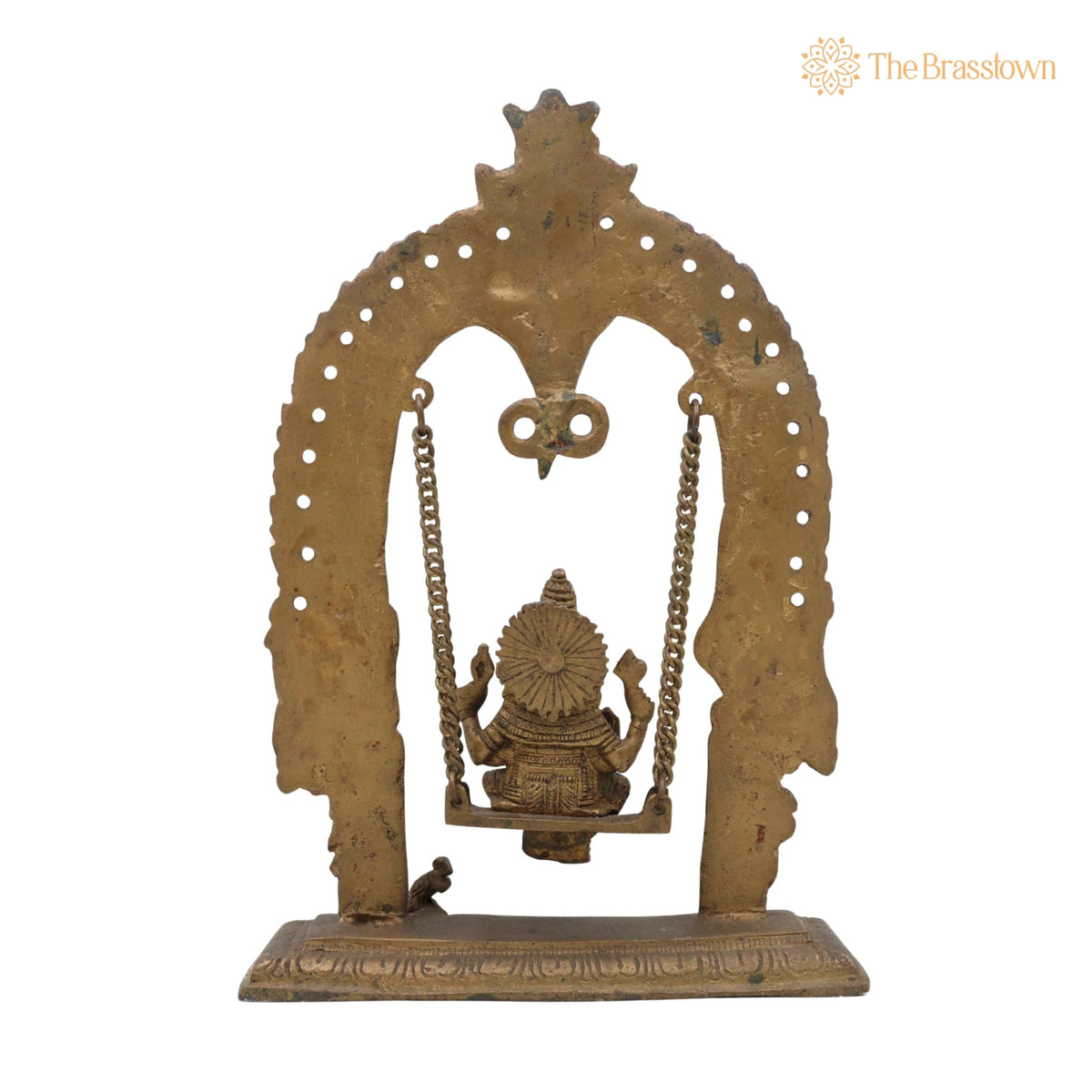 Brass Bal Ganesha on Swing Jhula – Vinayaka Ganpati Cradle Idol, Handcrafted Ganesh Ji Murti for Home, Temple &amp; Pooja Décor 11 Inch 4