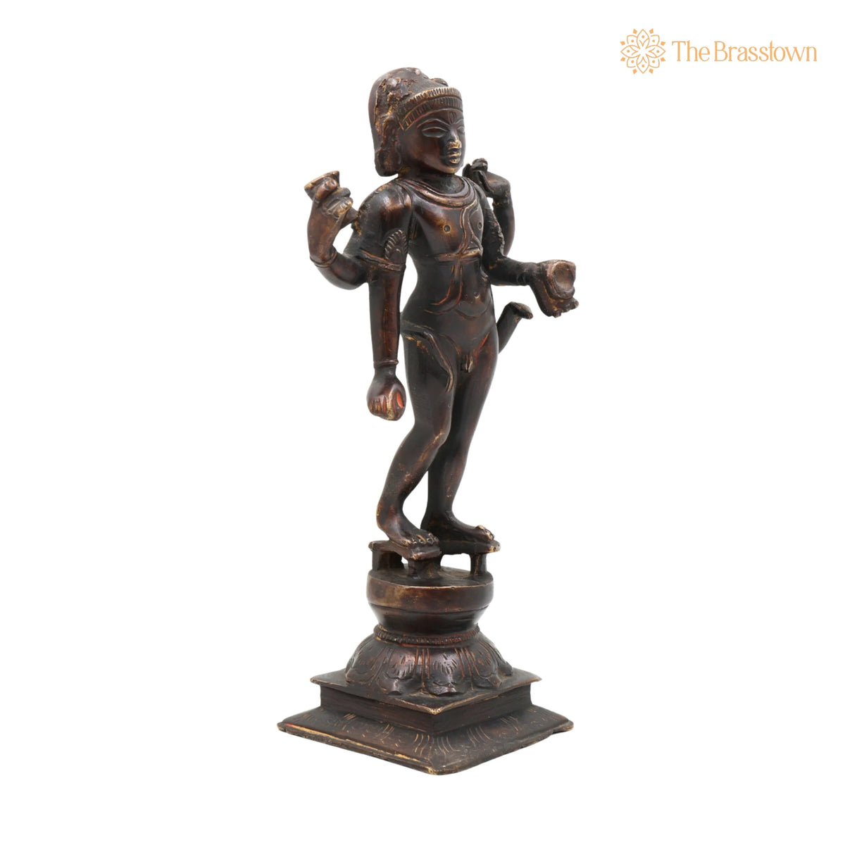 Brass Bhikshatana Shiva Idol – Mahadev Murti, Shankar Vigraha, Bholenath Statue, Handcrafted Brass Pooja Idol, Temple Décor 9 Inch 2