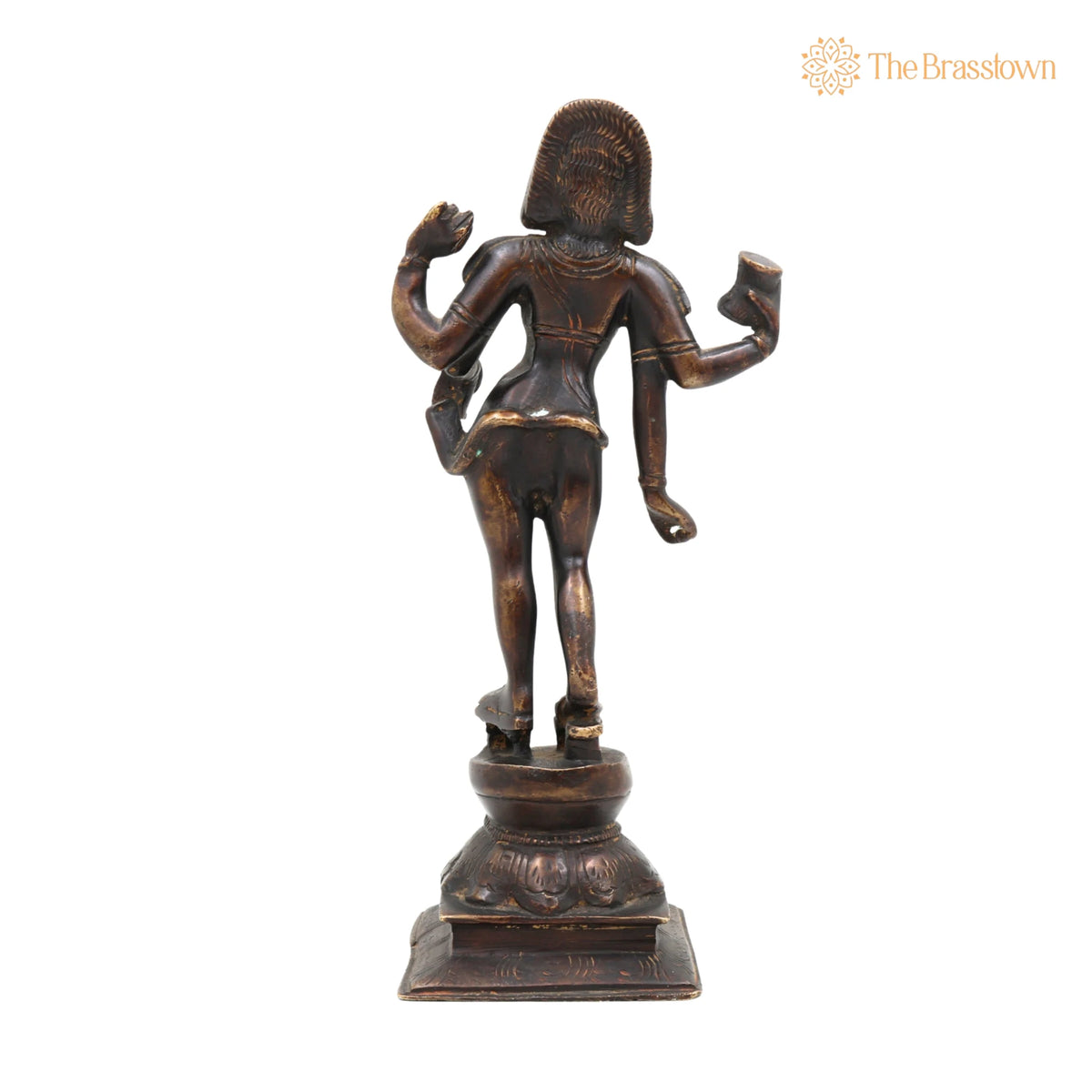 Brass Bhikshatana Shiva Idol – Mahadev Murti, Shankar Vigraha, Bholenath Statue, Handcrafted Brass Pooja Idol, Temple Décor 9 Inch 4