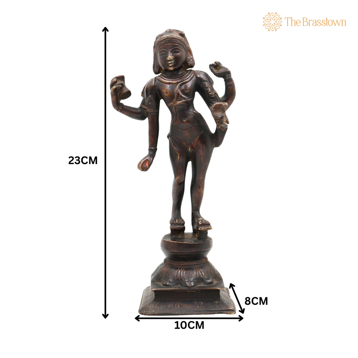 Brass Bhikshatana Shiva Idol – Mahadev Murti, Shankar Vigraha, Bholenath Statue, Handcrafted Brass Pooja Idol, Temple Décor 9 Inch 5