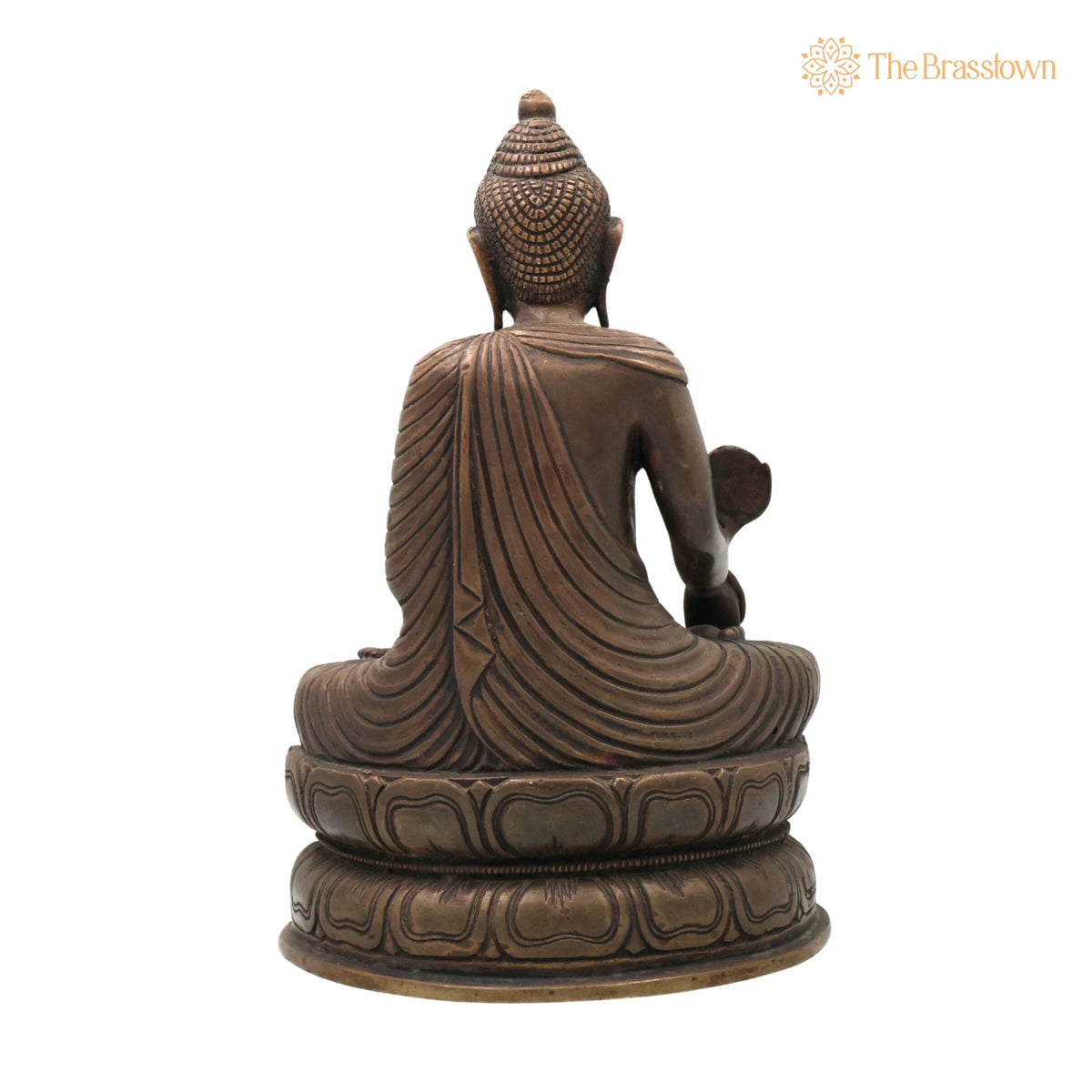 Brass Buddha Idol – Handcrafted Lord Buddha Murti, Meditating Buddha Statue, Zen Buddha Sculpture, Spiritual Home Décor &amp; Pooja Figurine 11 Inch 4