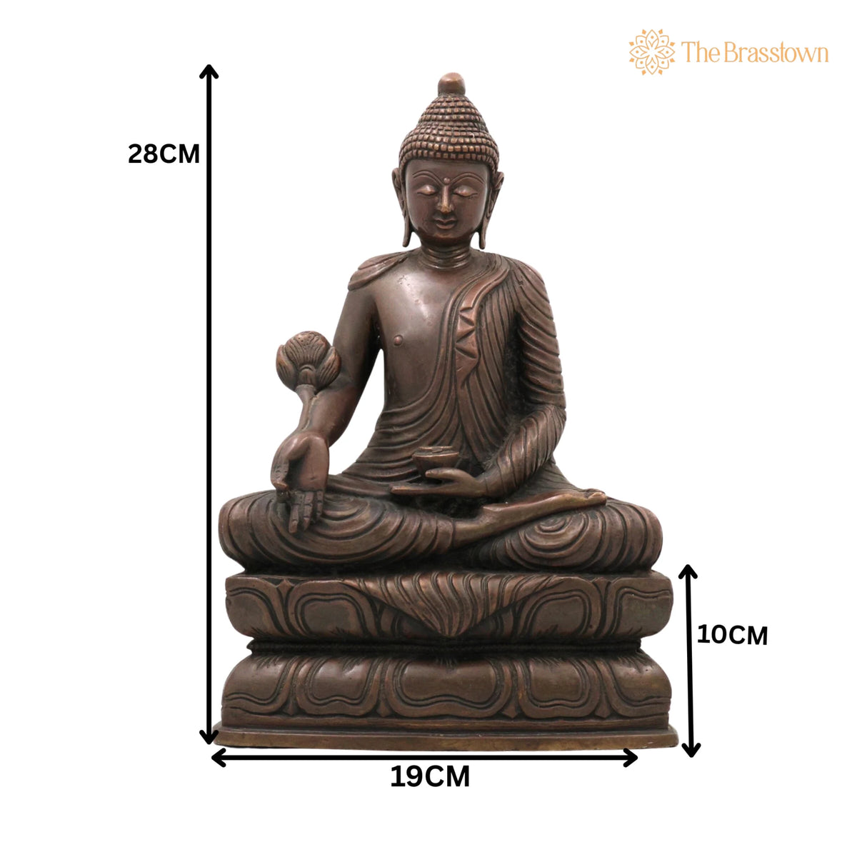 Brass Buddha Idol – Handcrafted Lord Buddha Murti, Meditating Buddha Statue, Zen Buddha Sculpture, Spiritual Home Décor &amp; Pooja Figurine 11 Inch 5