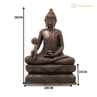 Brass Buddha Idol – Handcrafted Lord Buddha Murti, Meditating Buddha Statue, Zen Buddha Sculpture, Spiritual Home Décor &amp; Pooja Figurine 11 Inch 5
