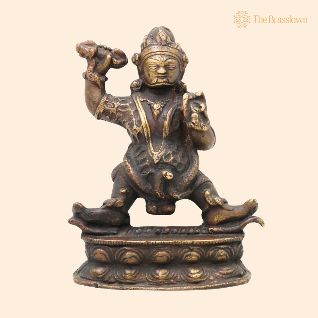 Brass Lord Kubera Idol – Handcrafted Kuber Kuvera Murti Vigraha Statue for Puja, Home Mandir &amp; Décor 6 Inch 1