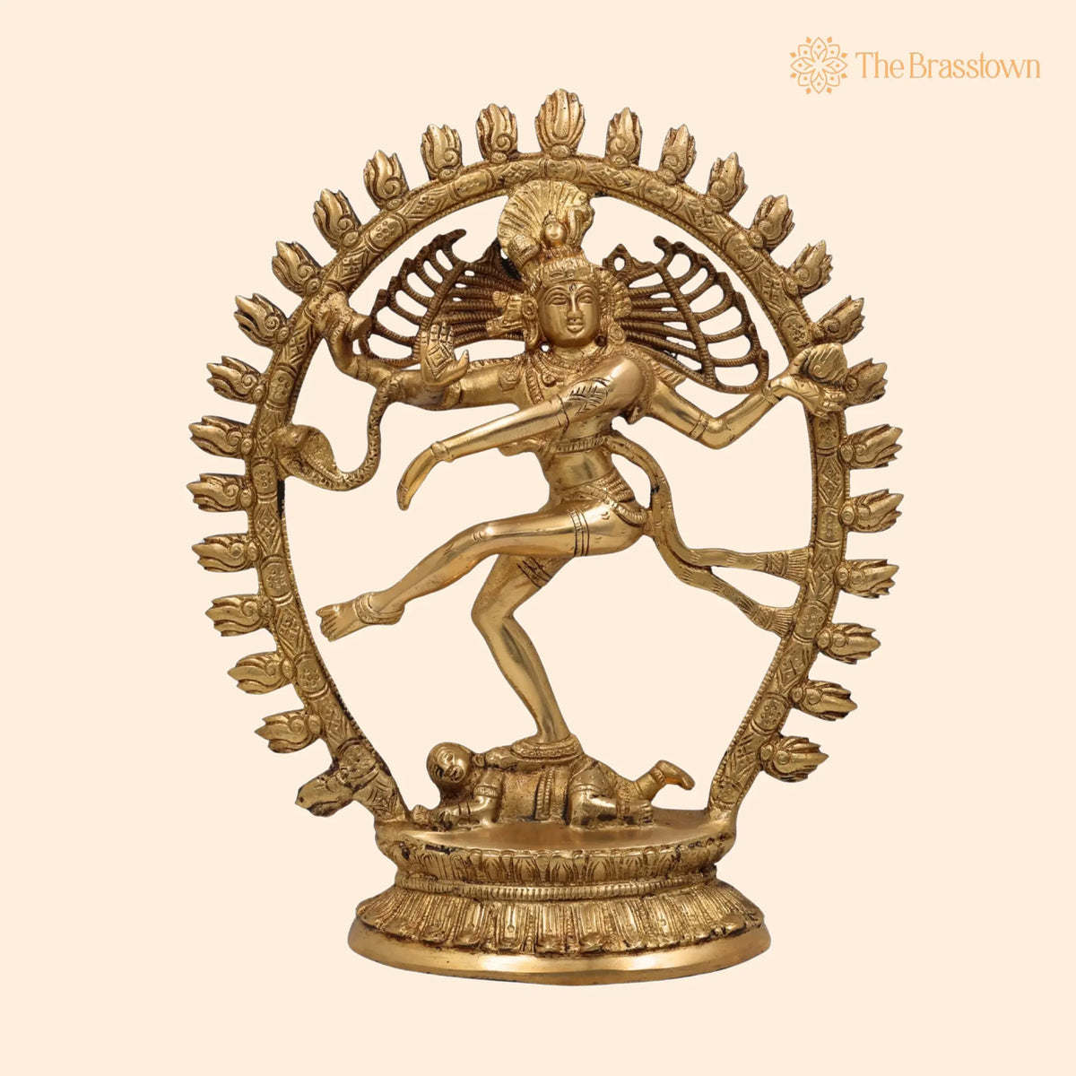 Brass Nataraja Idol – Handcrafted Adalvallan, Natraj, Natesa Murti for Home, Temple, Puja &amp; Office Décor 12 Inch 1