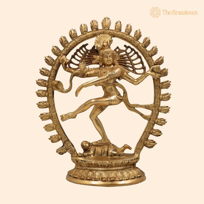 Brass Nataraja Idol – Handcrafted Adalvallan, Natraj, Natesa Murti for Home, Temple, Puja &amp; Office Décor 12 Inch 1