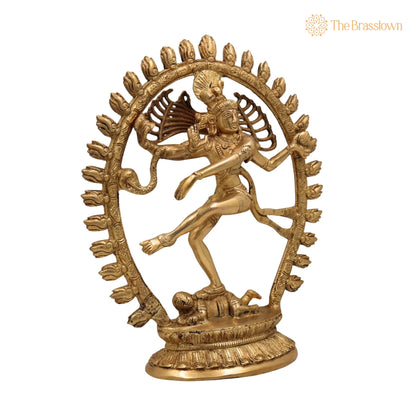 Brass Nataraja Idol – Handcrafted Adalvallan, Natraj, Natesa Murti for Home, Temple, Puja &amp; Office Décor 12 Inch 2