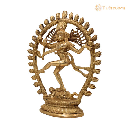Brass Nataraja Idol – Handcrafted Adalvallan, Natraj, Natesa Murti for Home, Temple, Puja &amp; Office Décor 12 Inch 3