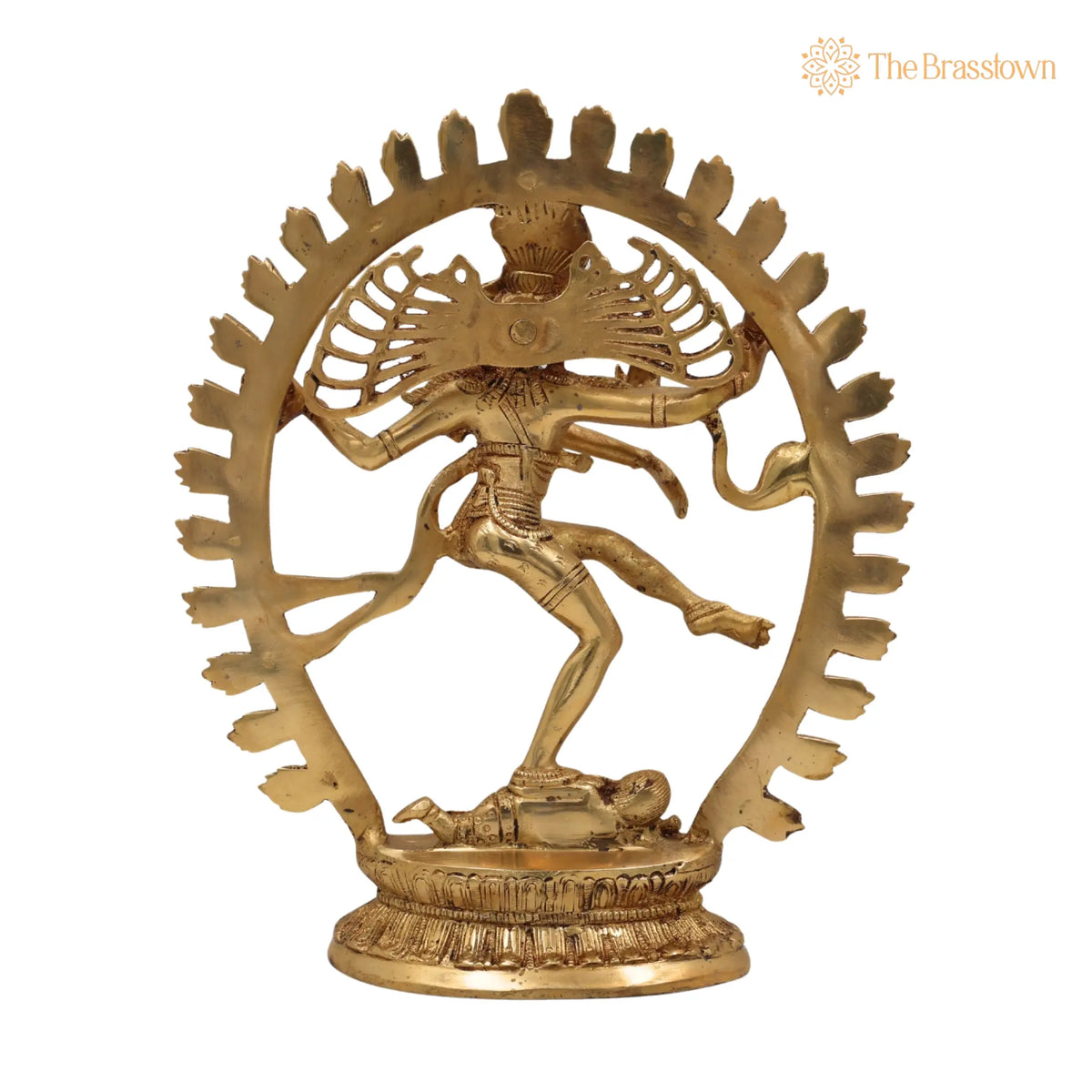 Brass Nataraja Idol – Handcrafted Adalvallan, Natraj, Natesa Murti for Home, Temple, Puja &amp; Office Décor 12 Inch 4