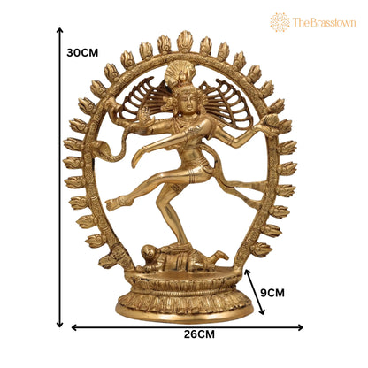 Brass Nataraja Idol – Handcrafted Adalvallan, Natraj, Natesa Murti for Home, Temple, Puja &amp; Office Décor 12 Inch 5