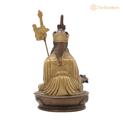 Brass Buddha Lamba Idol – Handcrafted Tibetan Buddha Statue, Meditating Buddha Murti for Puja, Home Mandir &amp; Décor 9 Inch 4