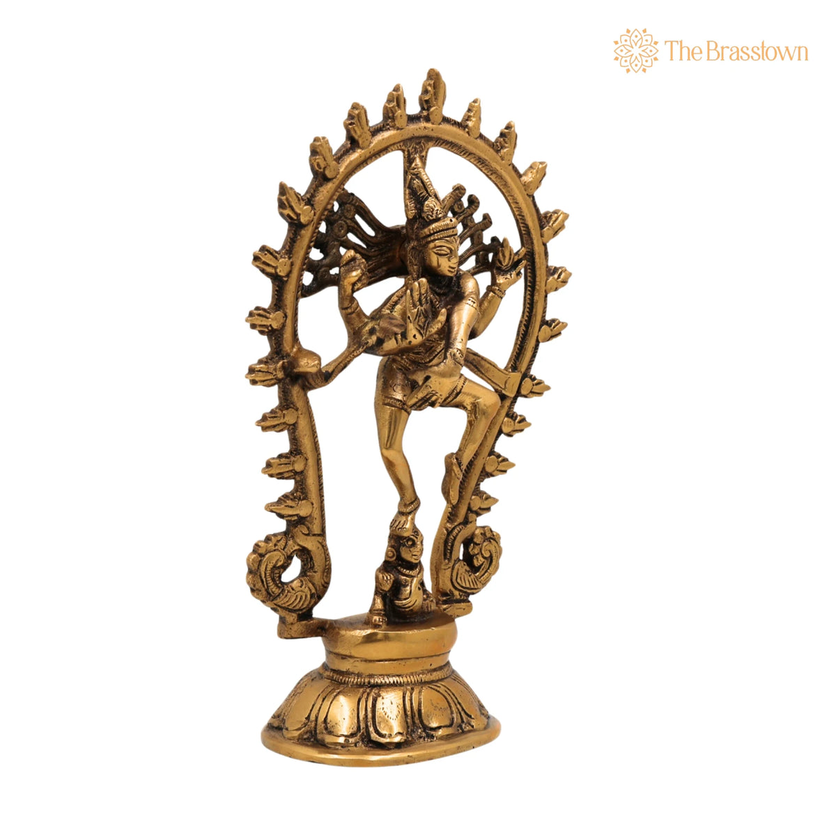 Brass Nataraja Idol – Handcrafted Nataraja Statue, Dancing Nataraj, Murti, Showpiece for Puja, Home Mandir &amp; Décor 9 Inch 2