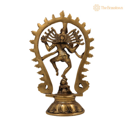 Brass Nataraja Idol – Handcrafted Nataraja Statue, Dancing Nataraj, Murti, Showpiece for Puja, Home Mandir &amp; Décor 9 Inch 4