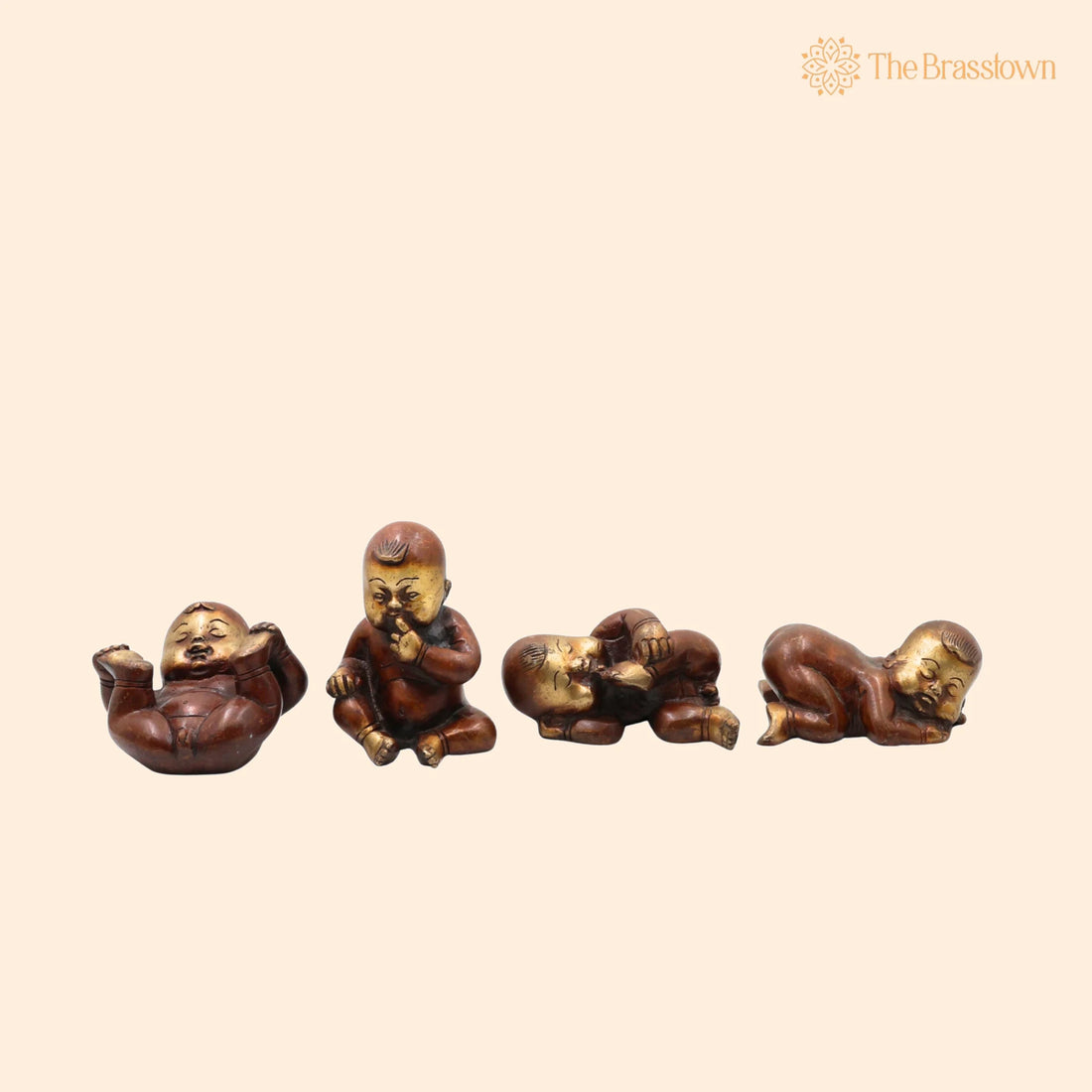 Brass Baby Showpiece – Peetal Infant Idol, Pital Newborn Figurine, Handcrafted Velli Decorative Statue 3.5 Inch 1