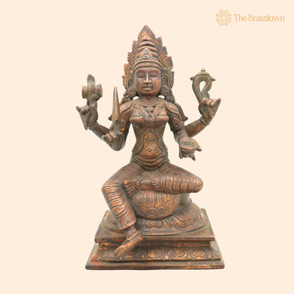 Handcrafted Bronze Mariyamman Idol – Panchaloha Mariamma Murti, South Indian Chola Art Goddess Statue for Pooja, Temple 10.5 Inch 1
