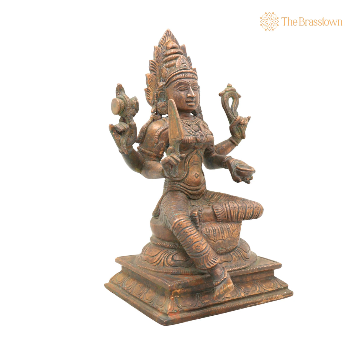 Handcrafted Bronze Mariyamman Idol – Panchaloha Mariamma Murti, South Indian Chola Art Goddess Statue for Pooja, Temple 10.5 Inch 2