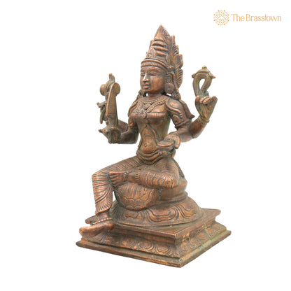 Handcrafted Bronze Mariyamman Idol – Panchaloha Mariamma Murti, South Indian Chola Art Goddess Statue for Pooja, Temple 10.5 Inch 3