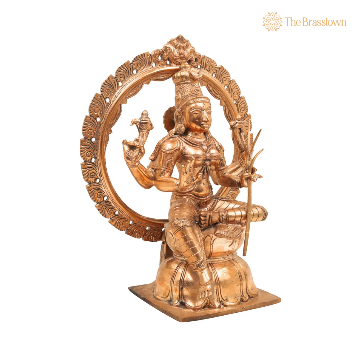Handmade Bronze Raja Rajeshwari Idol – Panchaloha Tripurasundari Murti for Puja, Home Mandir &amp; Décor 12 Inch 2