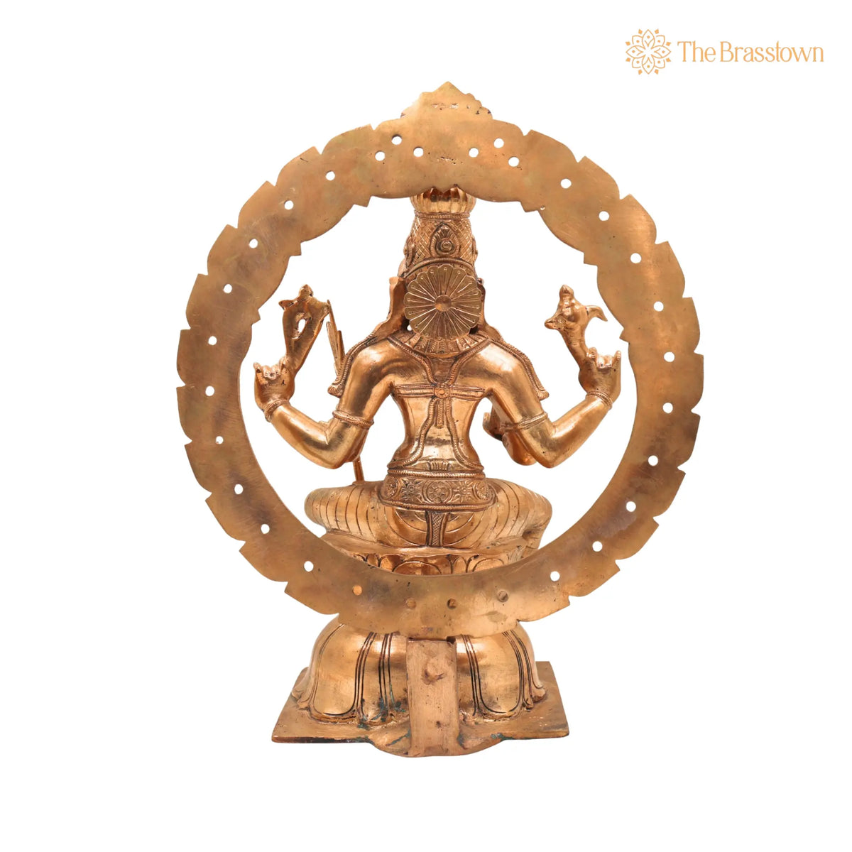 Handmade Bronze Raja Rajeshwari Idol – Panchaloha Tripurasundari Murti for Puja, Home Mandir &amp; Décor 12 Inch 4