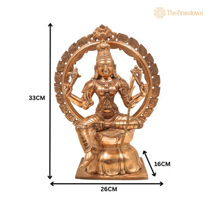 Handmade Bronze Raja Rajeshwari Idol – Panchaloha Tripurasundari Murti for Puja, Home Mandir &amp; Décor 12 Inch 5