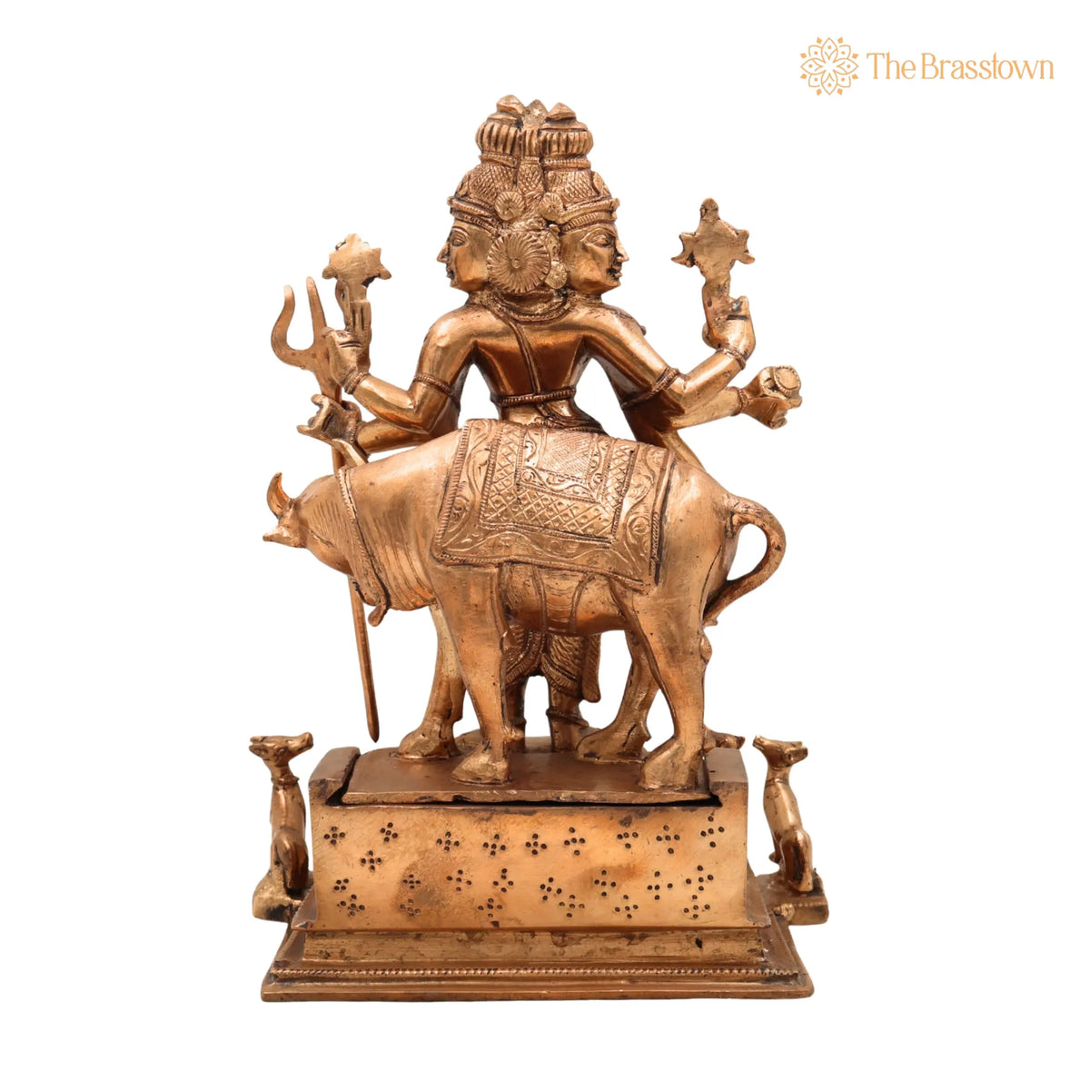 Premium Bronze Dattatreya Idol – Panchaloha Handmade Dattatreya Murti, Lord Datta, Dattaguru, Sri Datta Guru, Avadhuta Datta 11 Inch 4