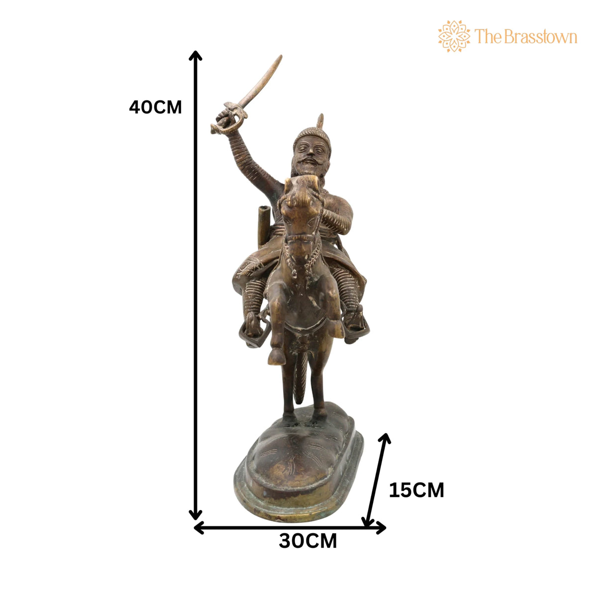 Brass Maharaj Shivaji Sculpture – Handcrafted Shivaji Maharaj Sculpture for Puja, Home Mandir &amp; Décor 16 Inch 5