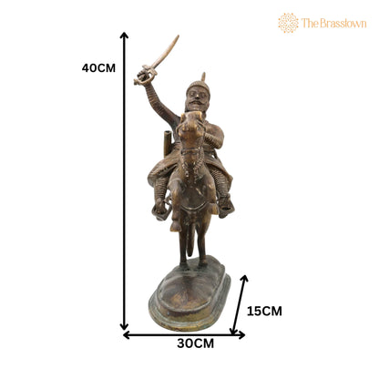 Brass Maharaj Shivaji Sculpture – Handcrafted Shivaji Maharaj Sculpture for Puja, Home Mandir &amp; Décor 16 Inch 5