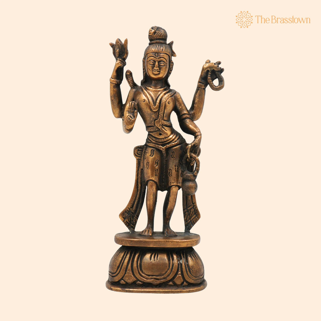 Brass Shiva Idol – Handcrafted Traditional Murti for Puja, Home Mandir &amp; Décor 7.5 Inch 1