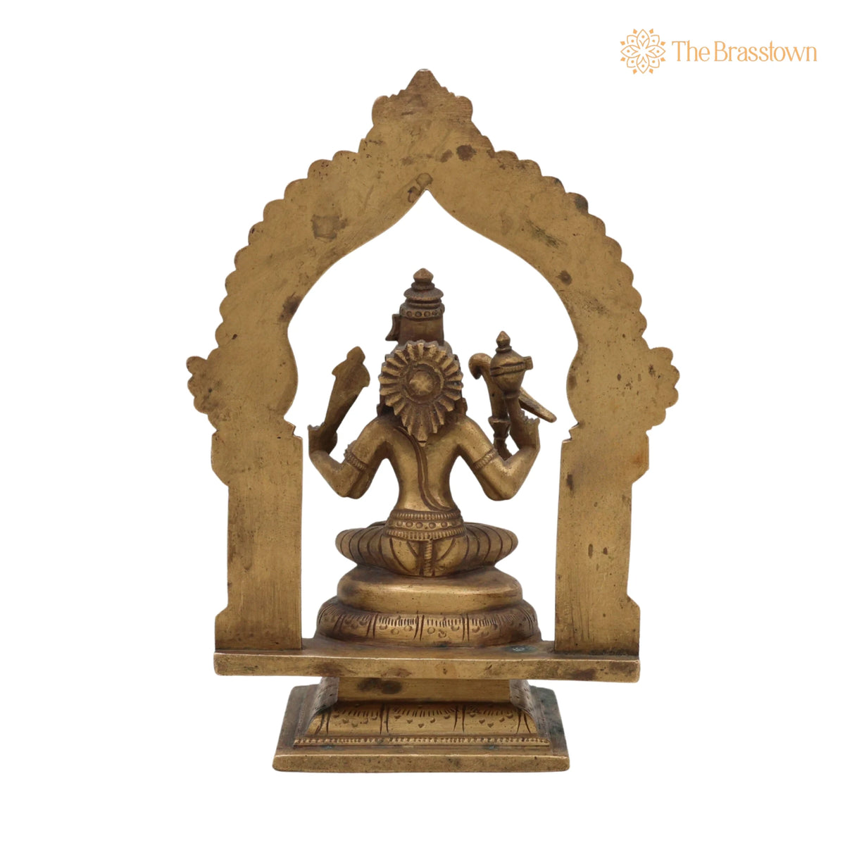 Brass Antique Goddess Rajarajeshwari Idol – Handcrafted Tripura Sundari, Lalita, Raja Rajeshwari Murti Silai Statue 5 Inch 4